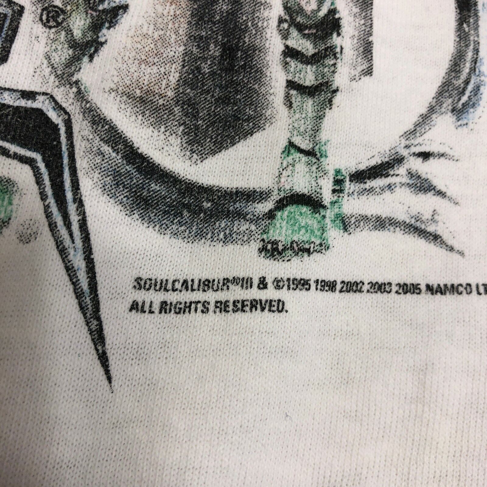 Soulcalibur Fighting Video Game 2003 PlayStation Xbox White T-shirt Size XL