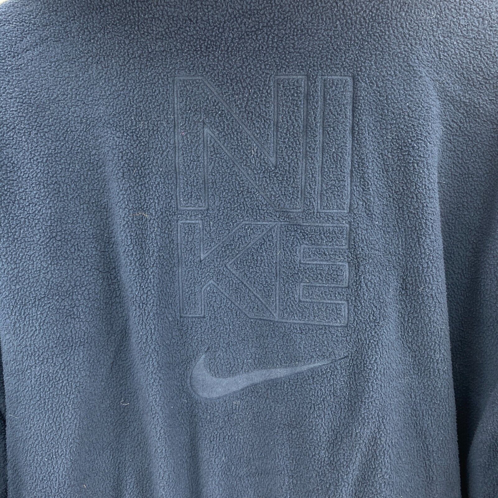 Nike Reversible Full Zip Navy Blue Gray Hooded Jacket Size XL Fleece