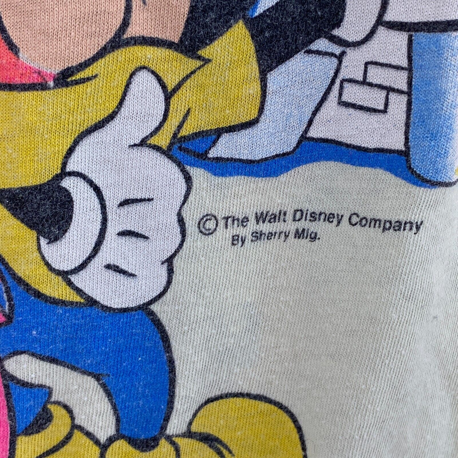 Vintage Disney Mickey And Minnie Mouse Yellow T-shirt Size S