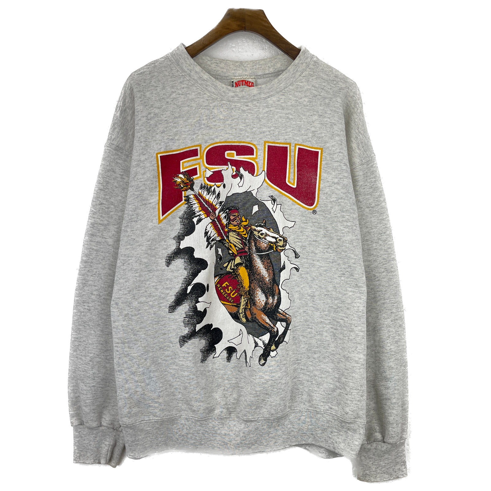 Vintage Nutmeg FSU Seminoles University Football Gray Sweatshirt Size L