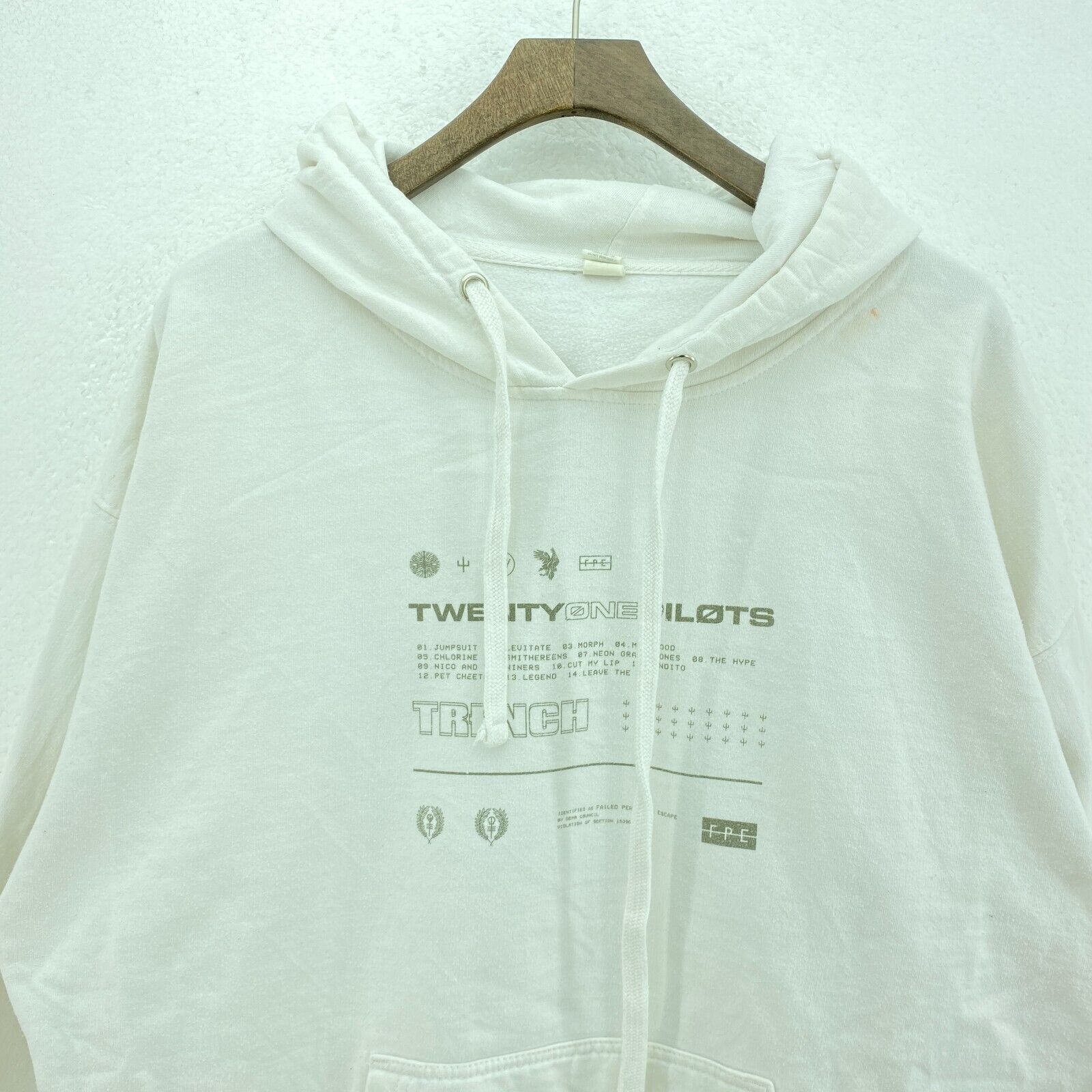 Twenty One Pilot Band Tour Graphic White Sweatshirt Size XL