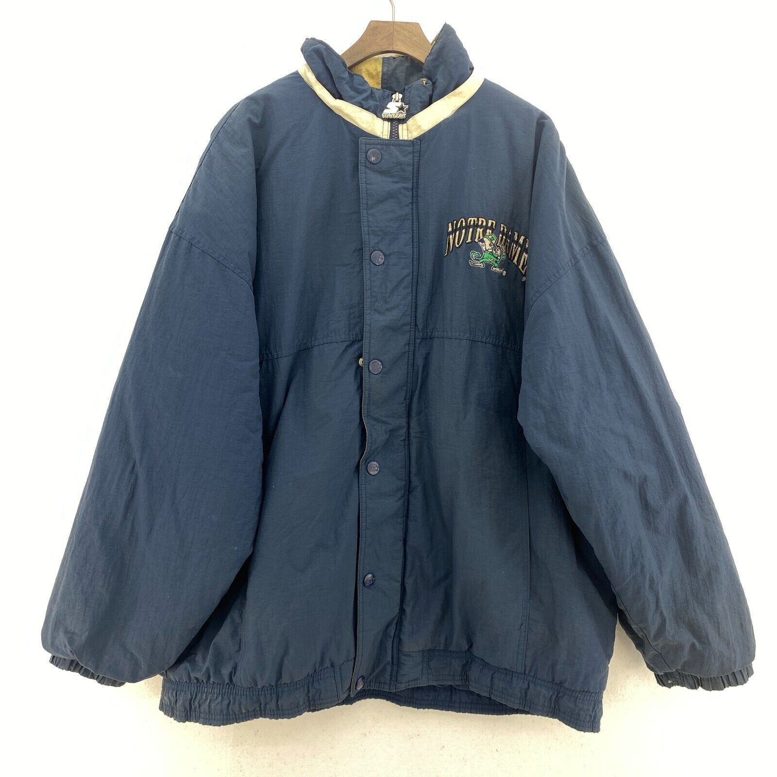 Starter Notre Dame Fighting Irish NCAA Blue Insulated Jacket Full Zip Size XL