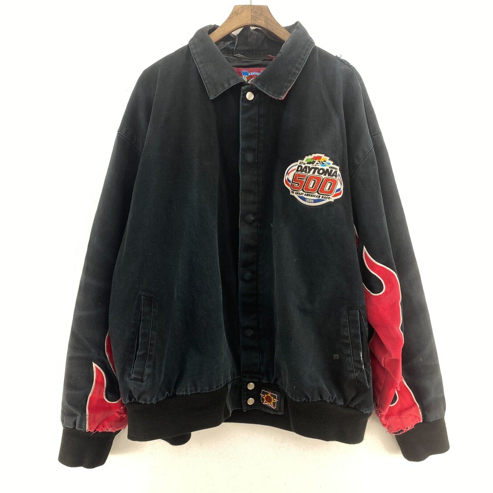 Disney Nascar Mickey's Pit Crew Daytona 500 Racing Snapped Black Jacket Size 2XL