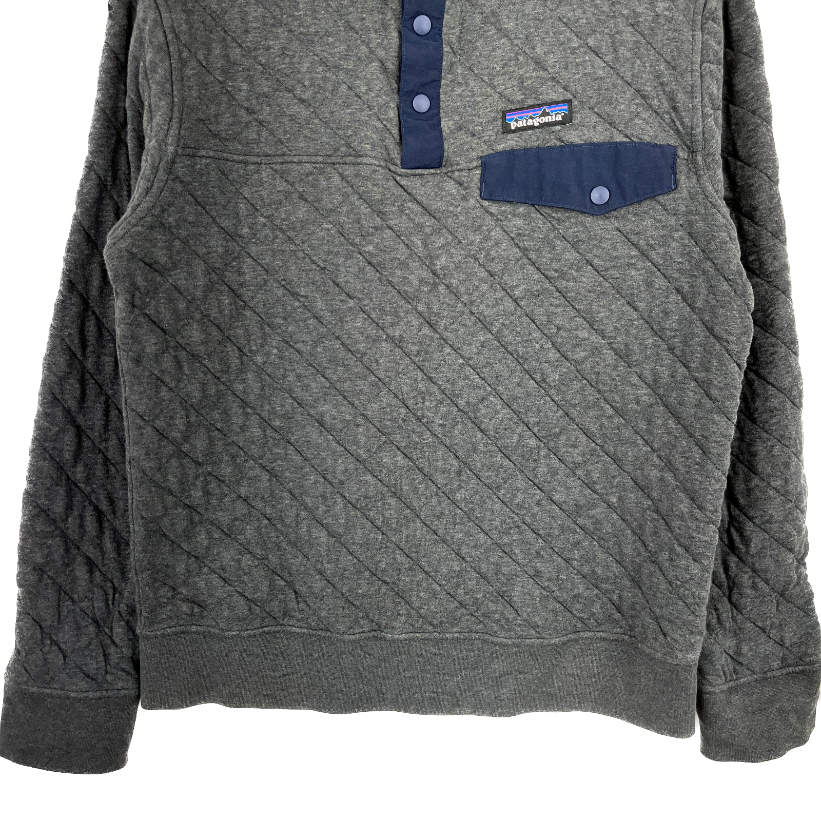 Vintage Patagonia Quilted Snap-T Gray Pullover Jacket Size S