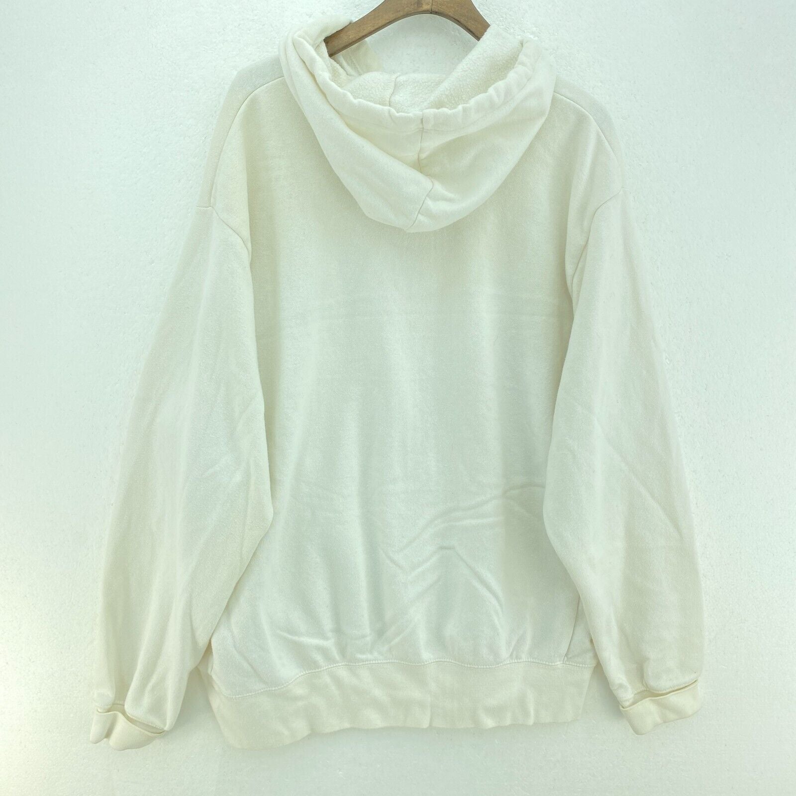 Nike Logo Embroidered White Hoodie Size L