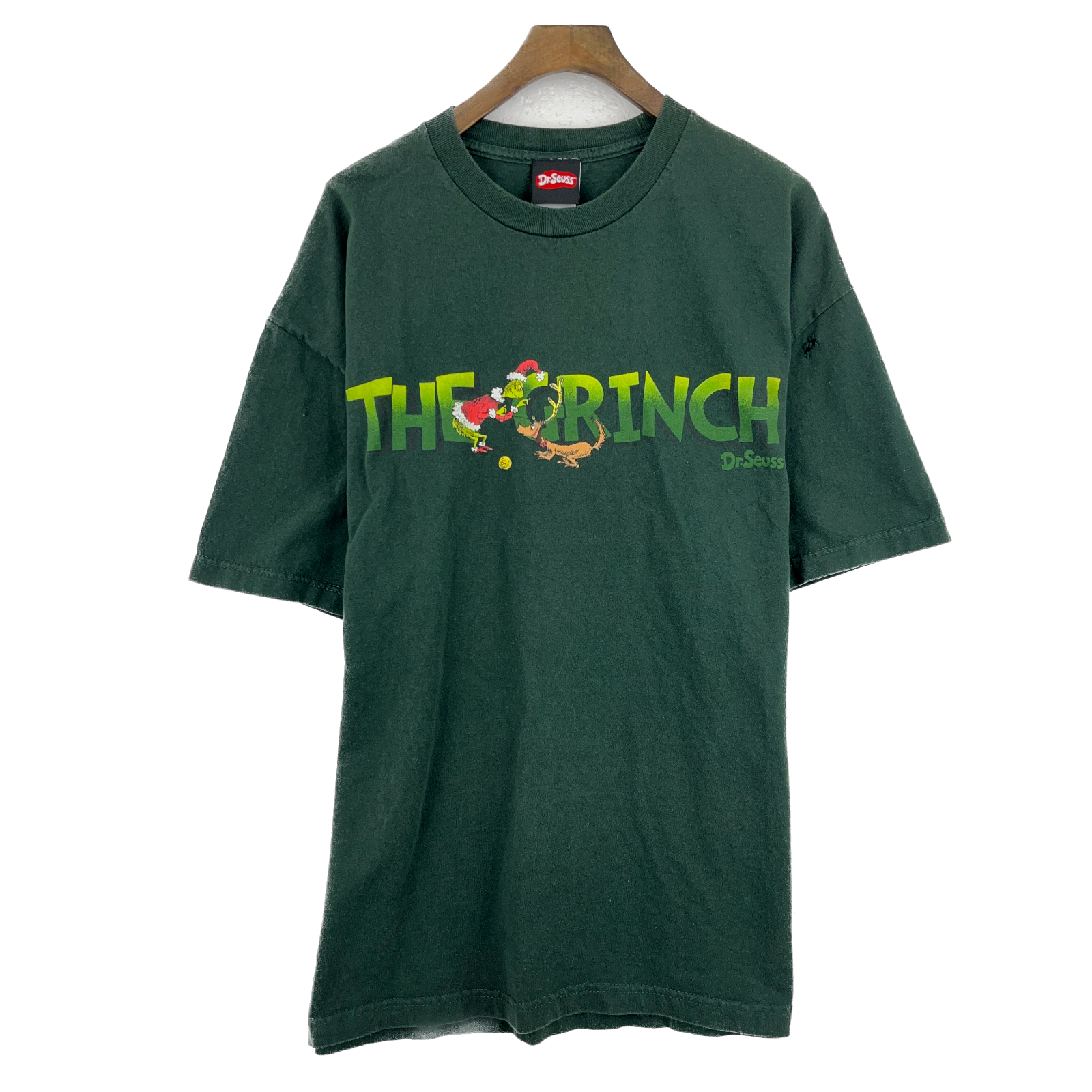 Vintage The Grinch Dr. Seuss Graphic Print Green T-shirt Size XL