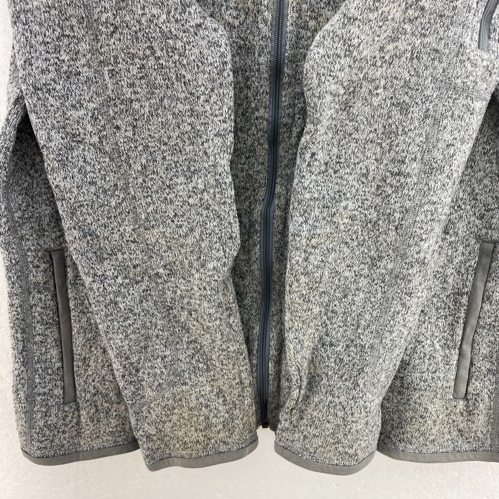 Vintage Patagonia Full Zip Heathered Gray Fleece Jacket Size XL