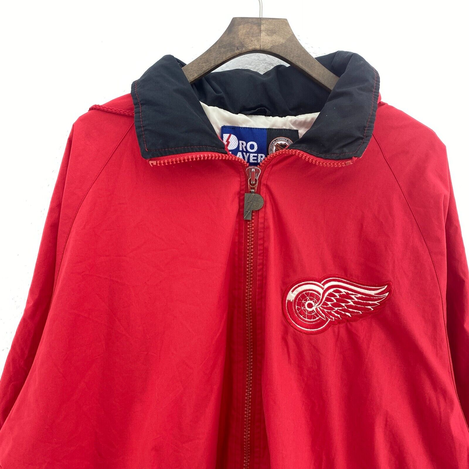 Vintage Pro Player Detroit Red Wings NHL Full Zip Jacket Size L