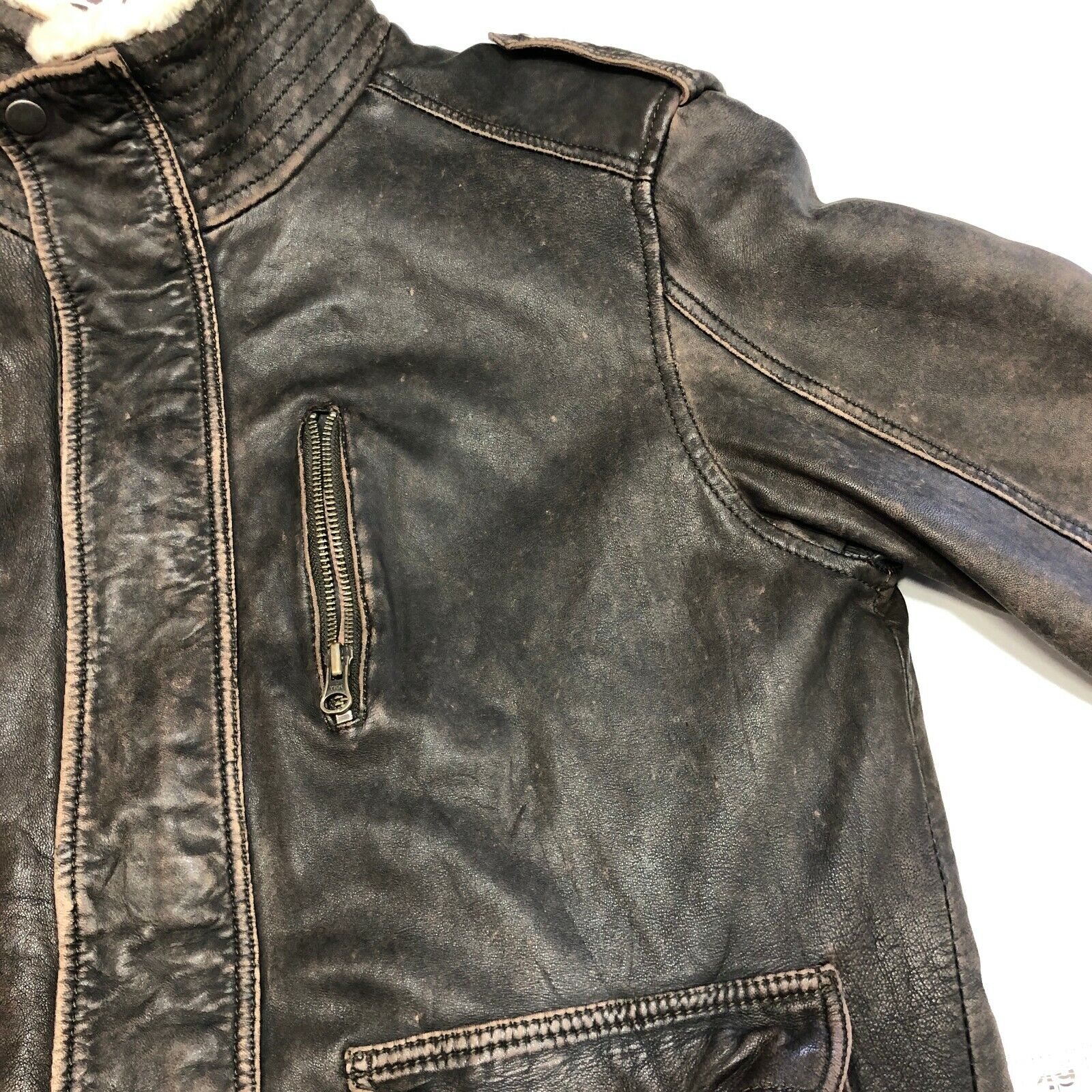 Danier Brown Leather Jacket Size M