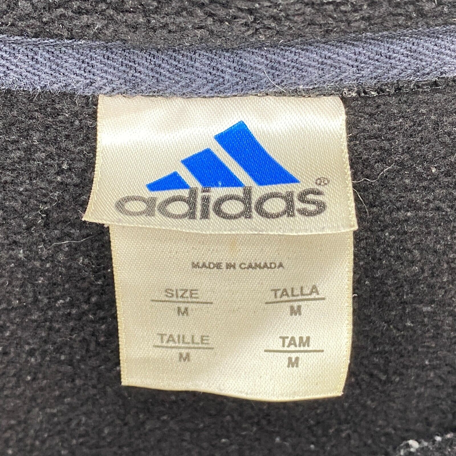 Vintage Adidas Quarter Zip Black Pullover Fleece Jacket Size M
