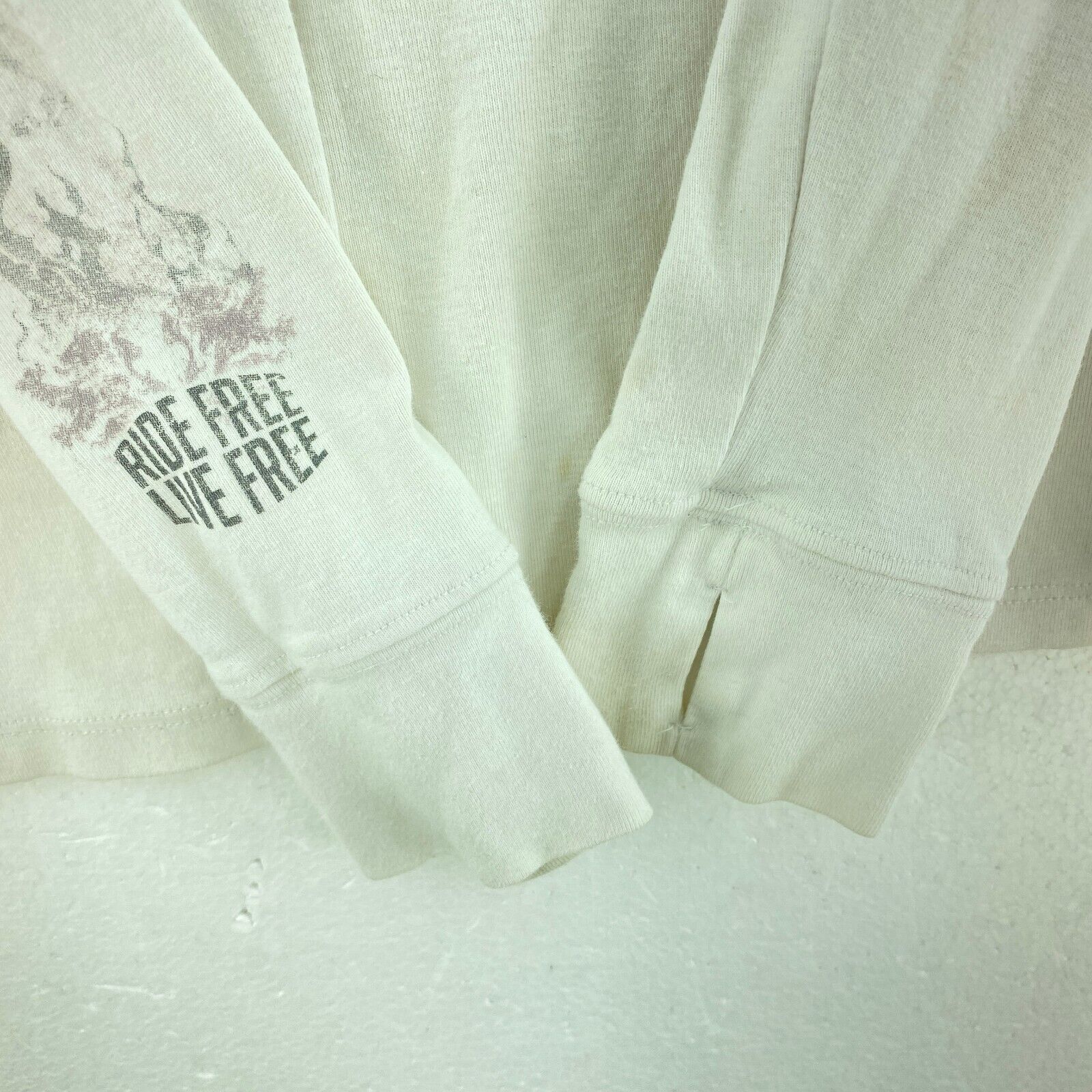 Harley Davidson Motorcycles Barnett White Woman Long Sleeve T-shirt Size XL 2012