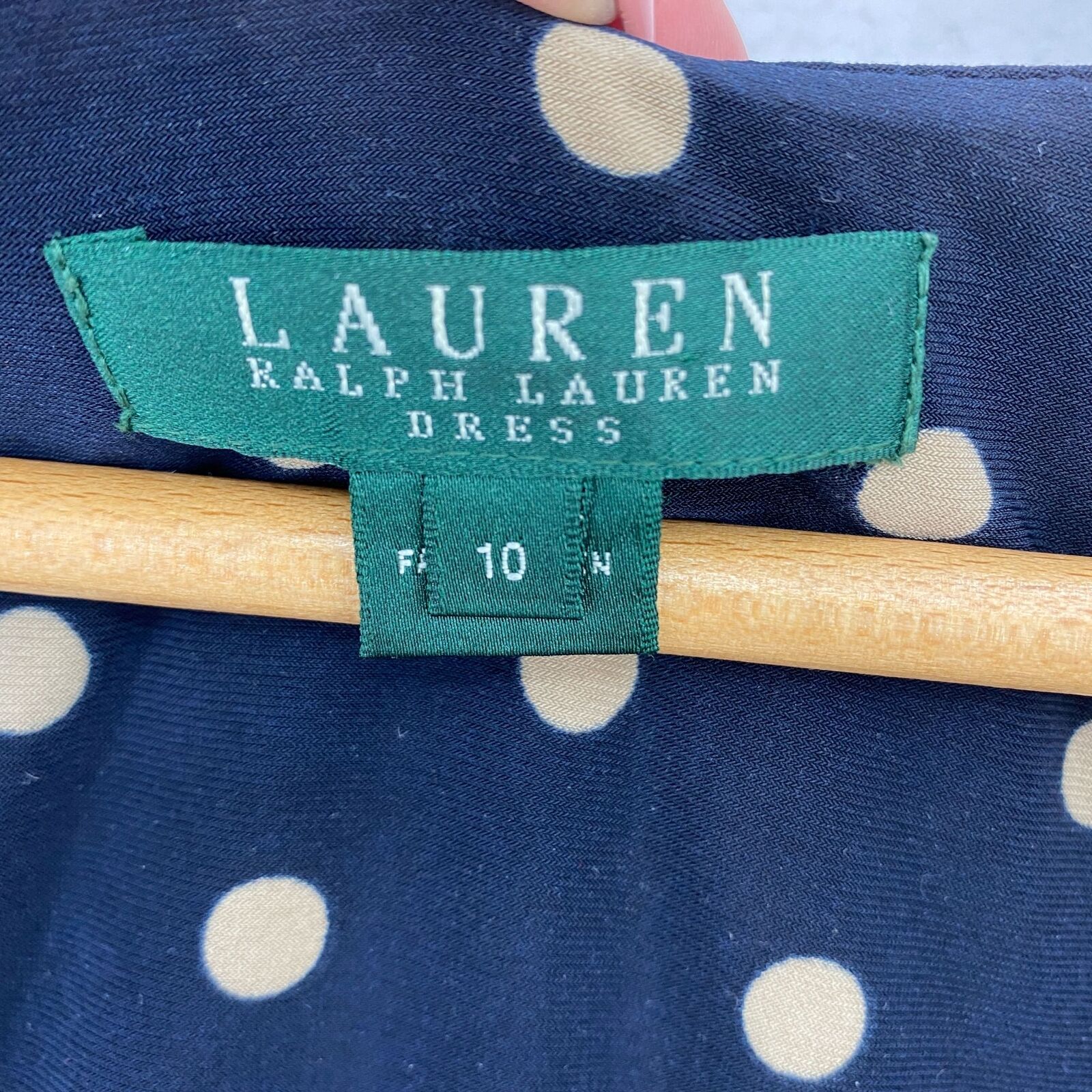 RALPH LAUREN Polka Dot Navy Blue Dress