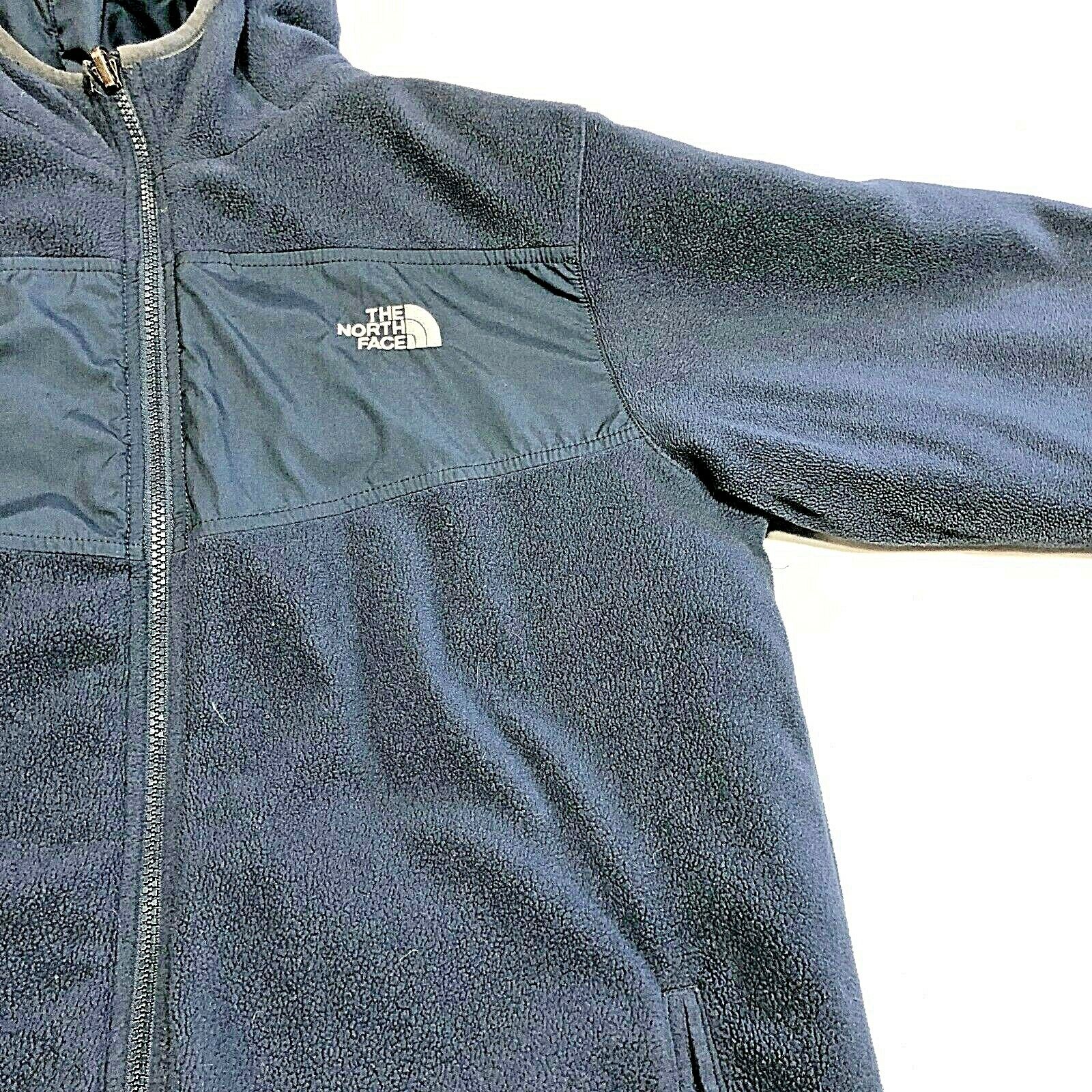 The North Face Boys' Reversible Dark Blue Jacket Size L Full Zip