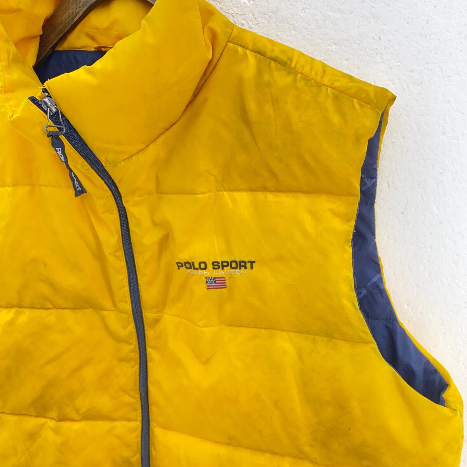 Polo Sport Ralph Lauren Full Zip Yellow Vest Jacket Size L