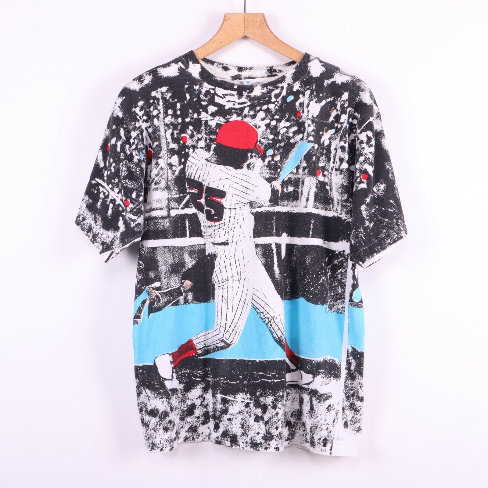 All Over Print 90s Baseball T-shirt Size M 90s