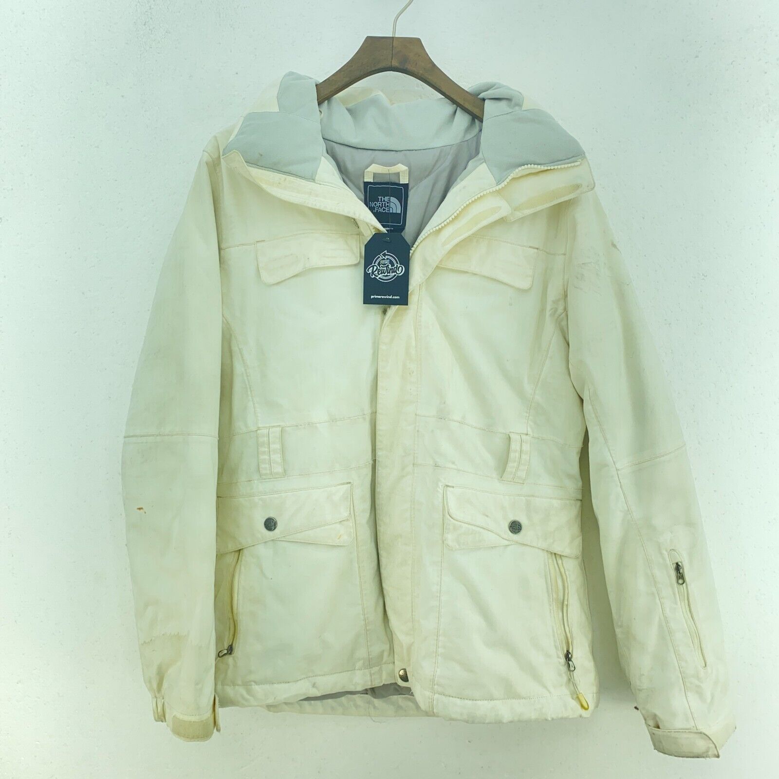 The North Face Women's White Full Zip Hooded Jacket Size M