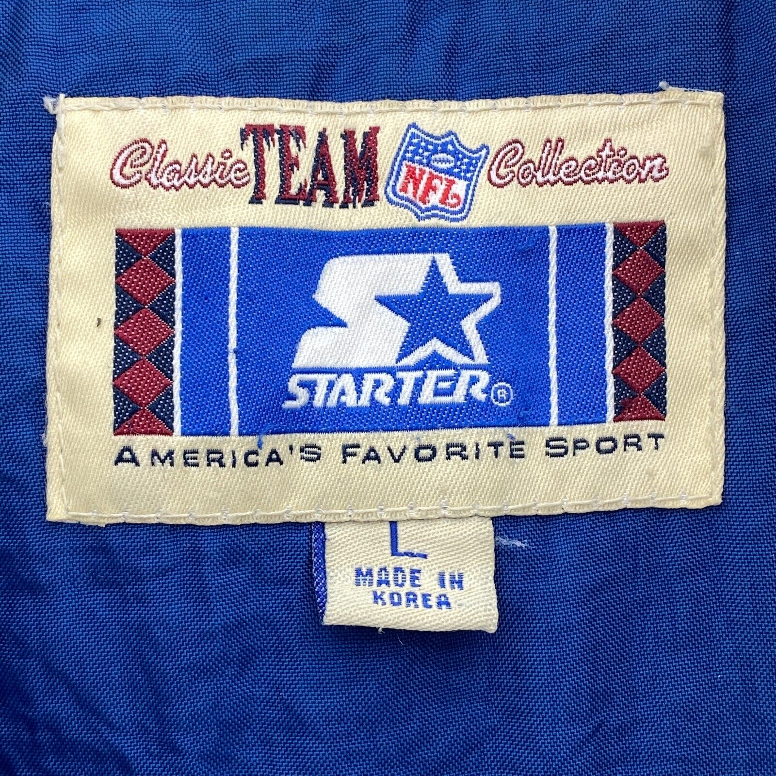 Starter Dallas Cowboys NFL Full Zip Blue Insulated Hooded Jacket Size L