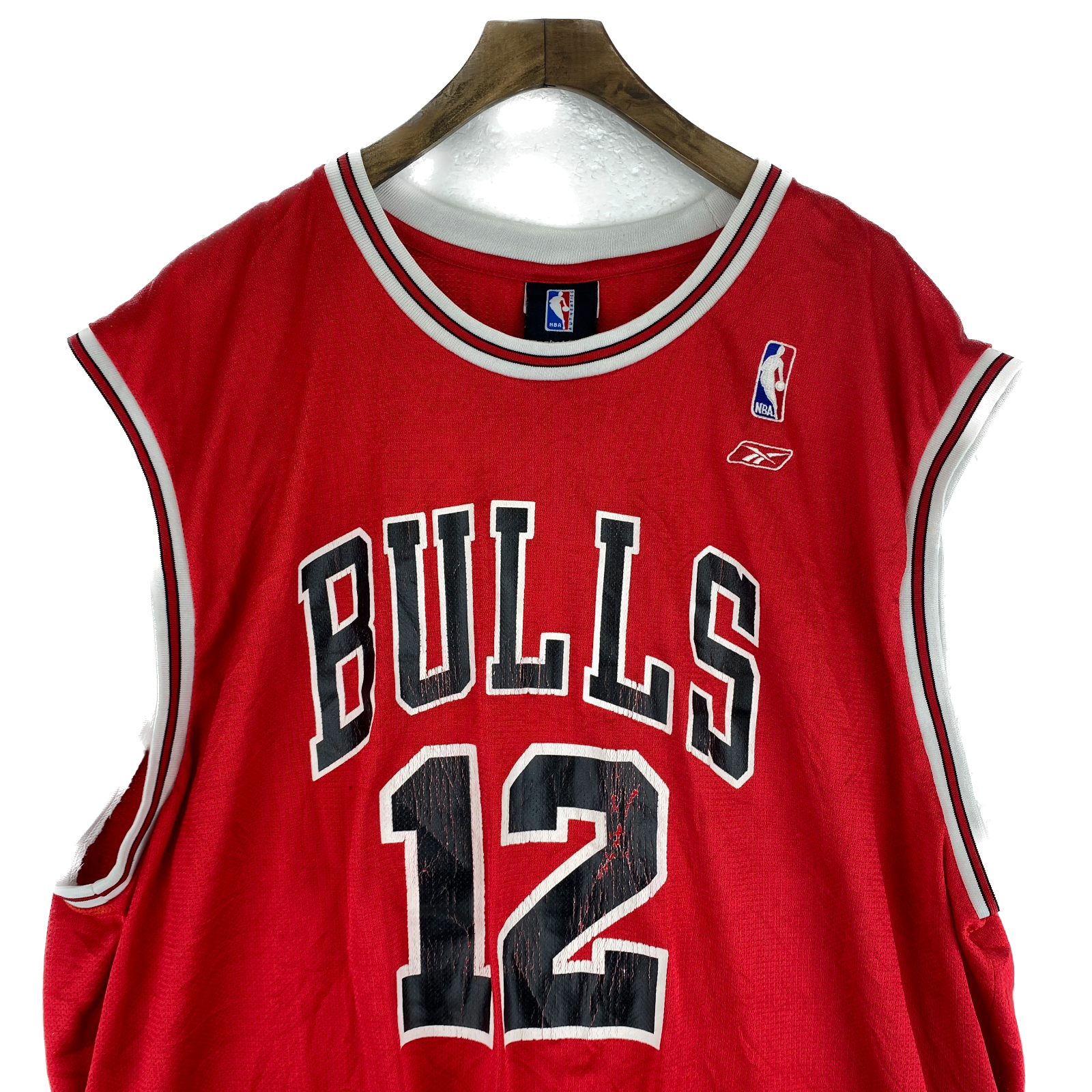 Vintage Reebok Chicago Bulls NBA #12 Kirk Hinrich Sleeveless Red Jersey Size 2XL