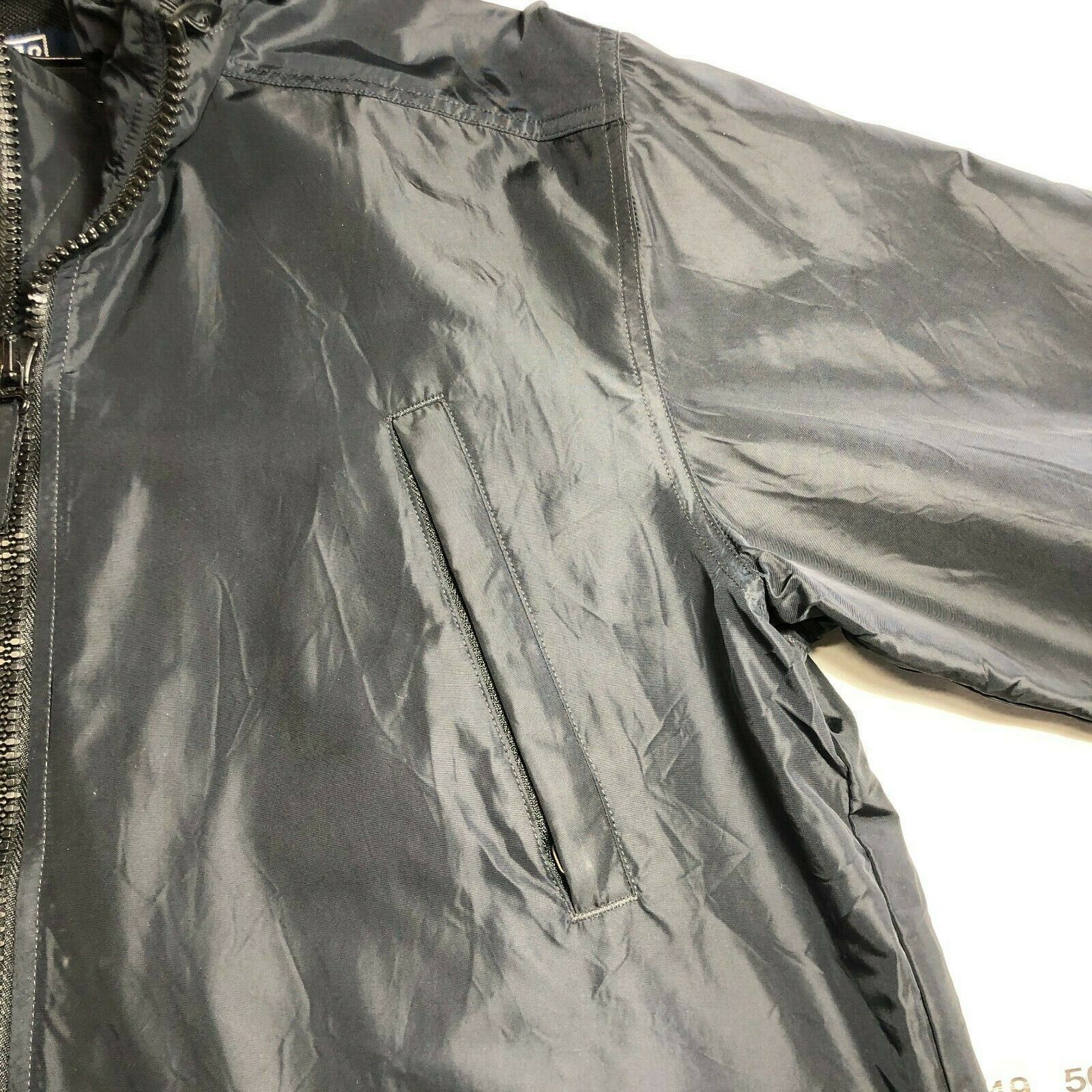 Polo Ralph Lauren Mid Length Black Shell Nylon Jacket Full Zip Size M
