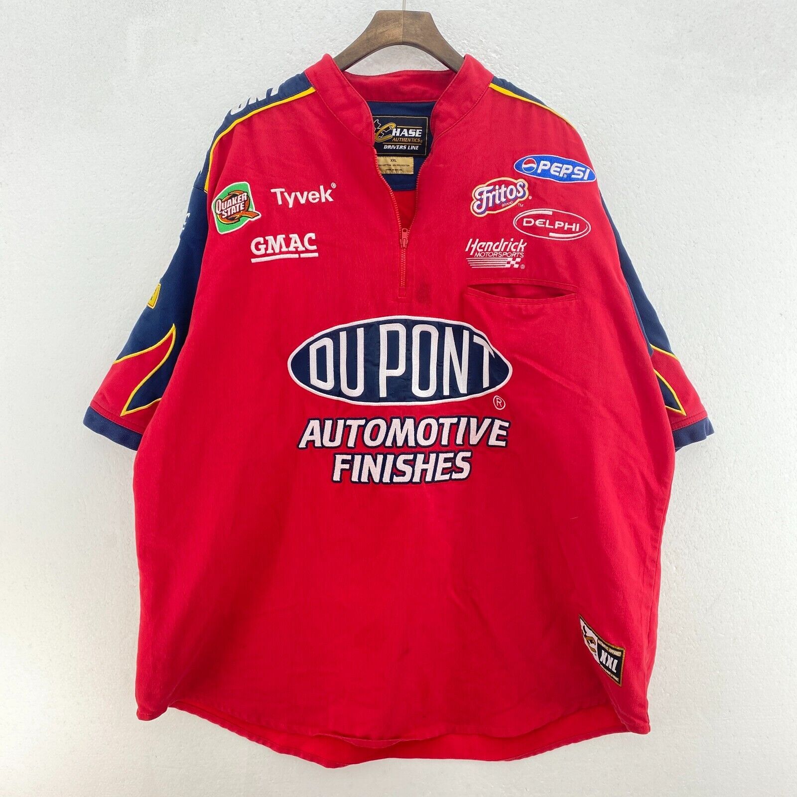Vintage Chase Dupont Car Racing Quarter Zip Shirt Size 2XL