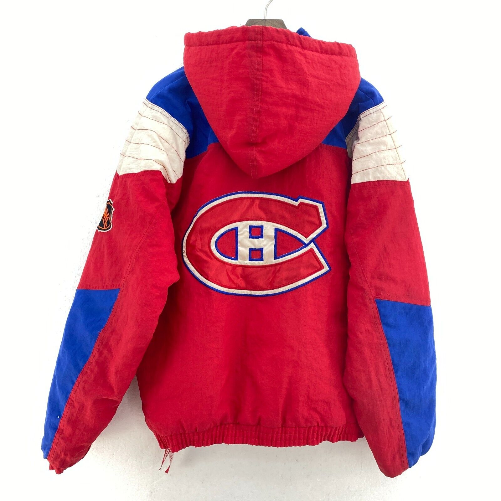 NHL Starter Montreal Canadiens Quarter Zip Hooded Red Jacket Size S
