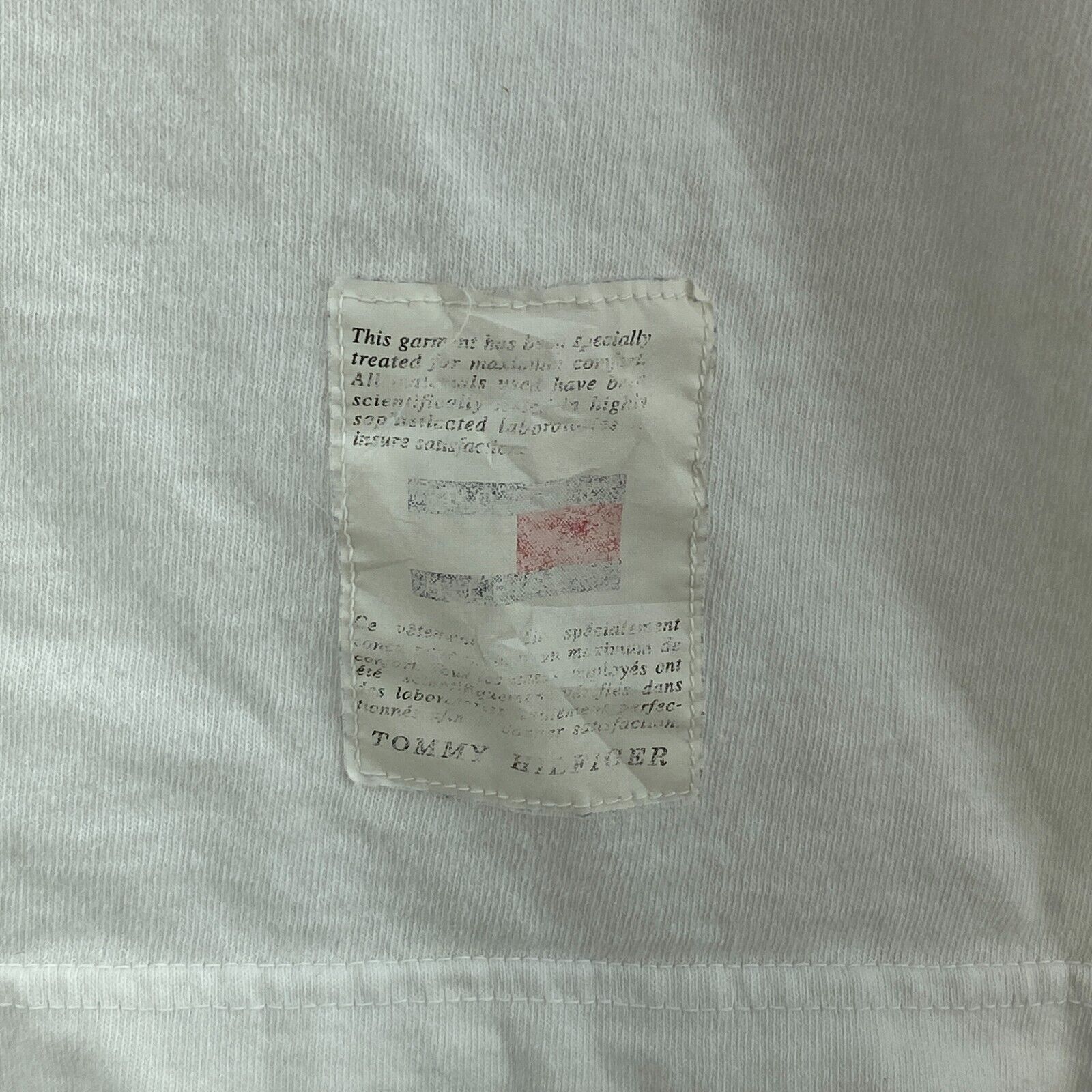 Vintage Tommy Hilfiger Big Flag Logo White T-shirt Size XL Tee