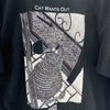 Cat Wants In Cat Wants Out Front And Back Graphic Print Black T-shirt Size L