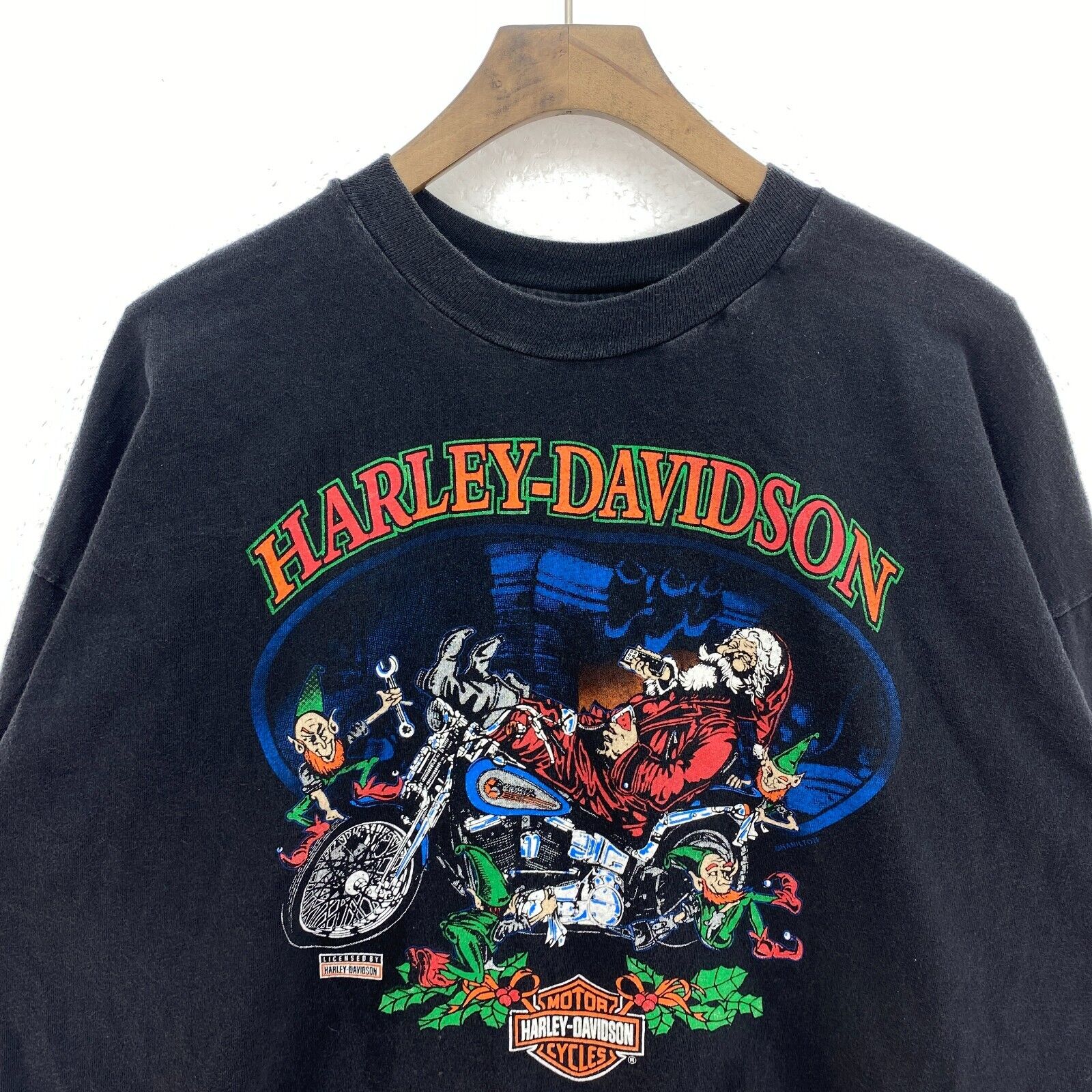 Harley Davidson Motorcycles Kingston Ontario Black Long Sleeve T-shirt Size 2XL