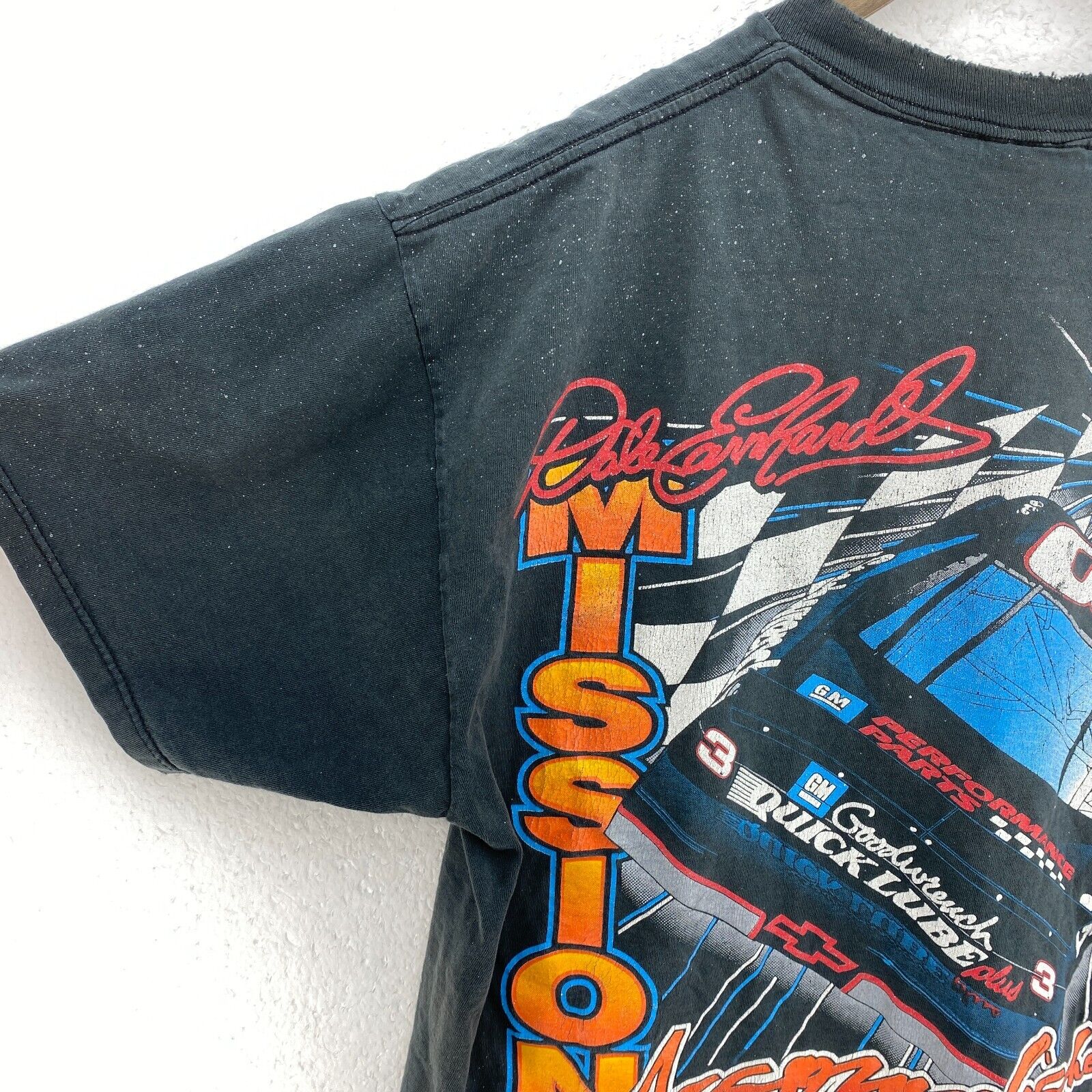Vintage Chase Dale Earnhardt Man On Mission Black T-shirt Racing Size XL