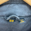 HJC Apparel Black Blue Leather Biker Jacket Size 48 Armoured Elbow & Shoulder