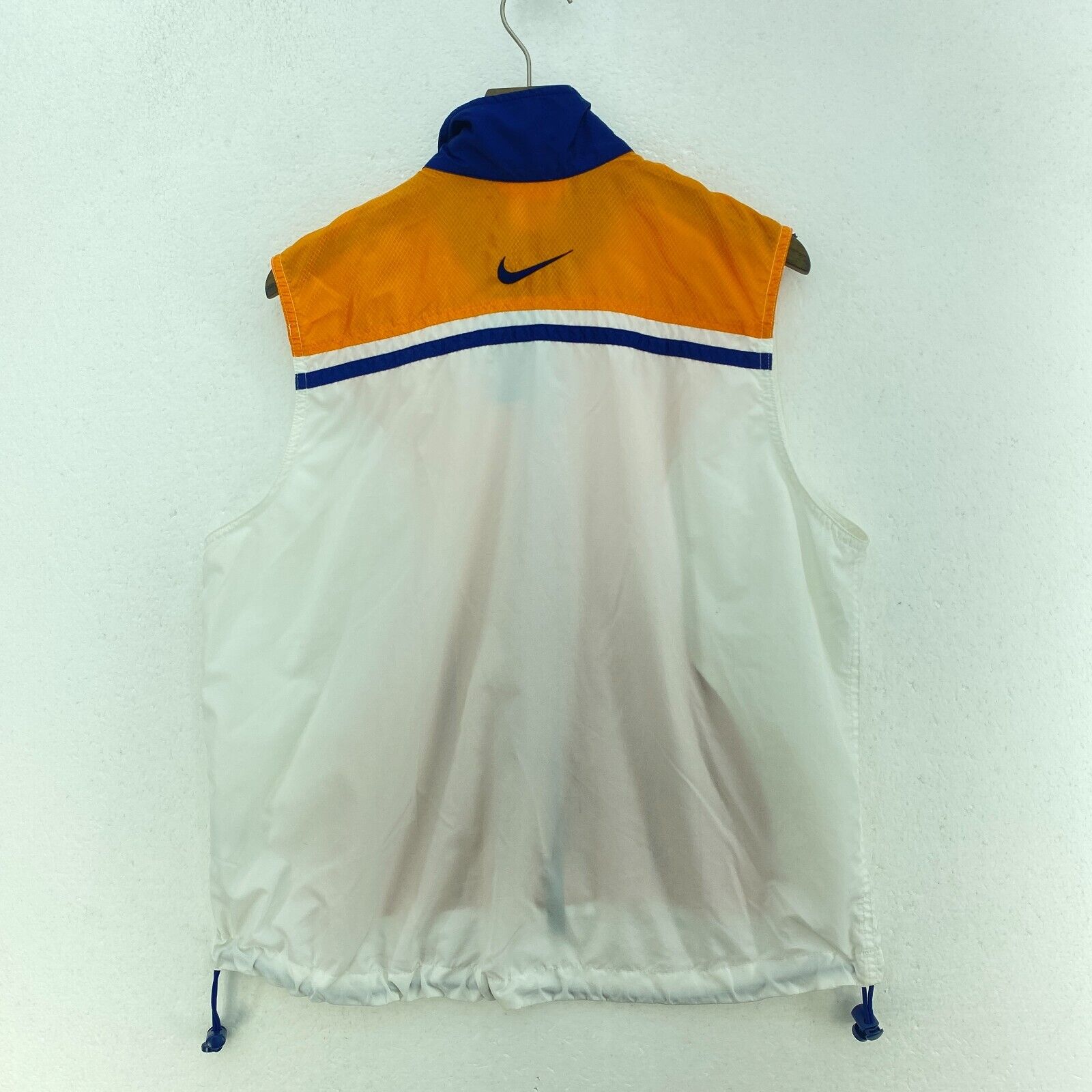 Nike Logo Full Zip Light Orange White Vest Jacket Size M