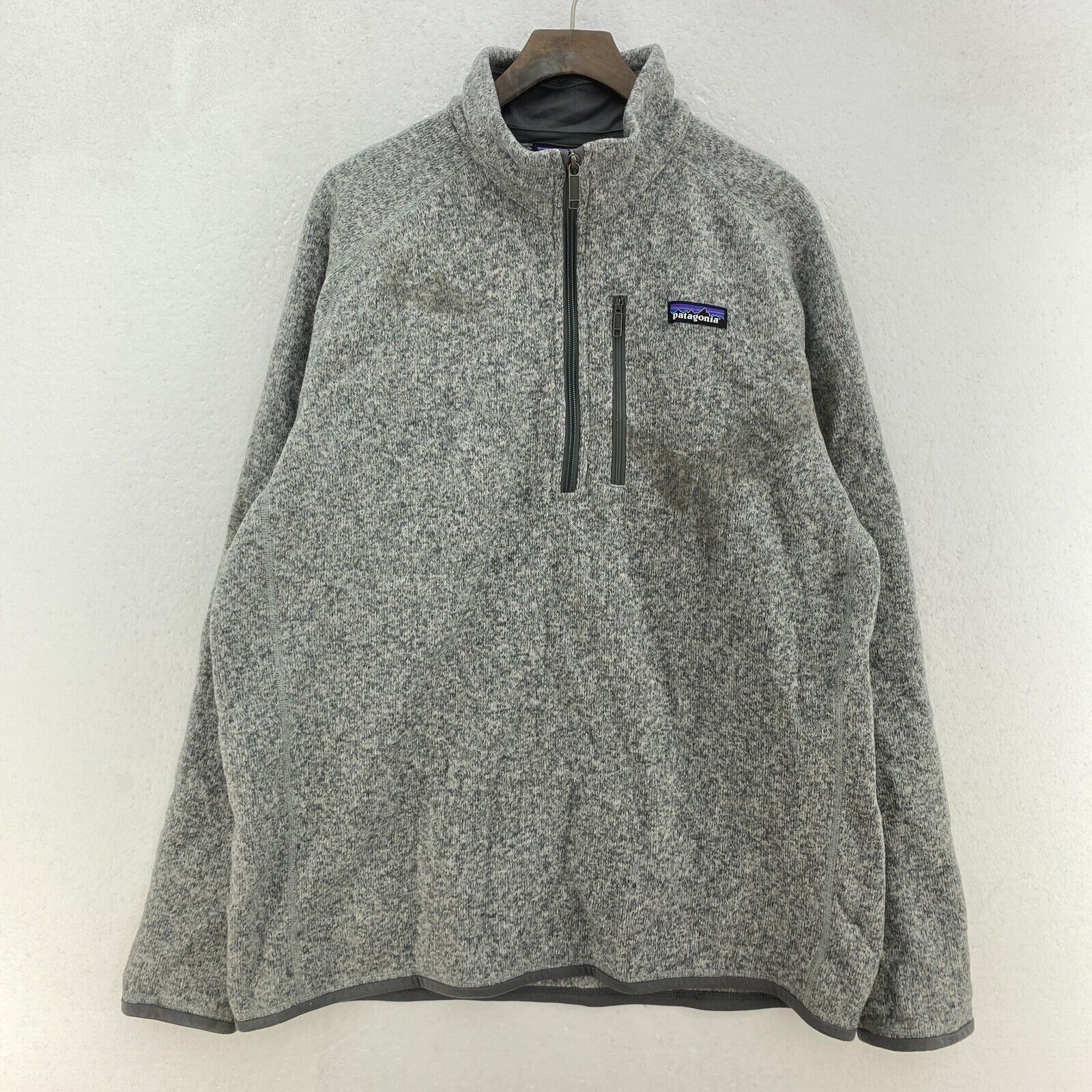 Vintage Patagonia Quarter Zip Fleece Gray Pullover Jacket Size L