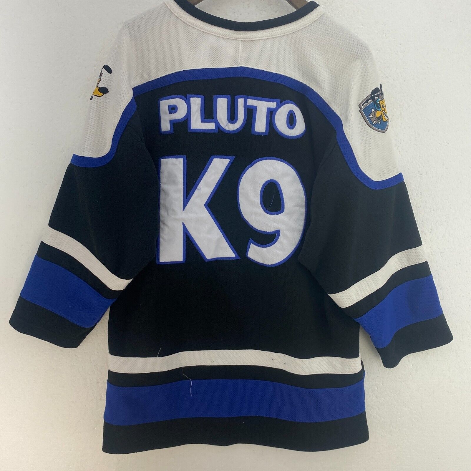 Disney Pluto K9 Ice Hounds Black Hockey Jersey Size S Youth