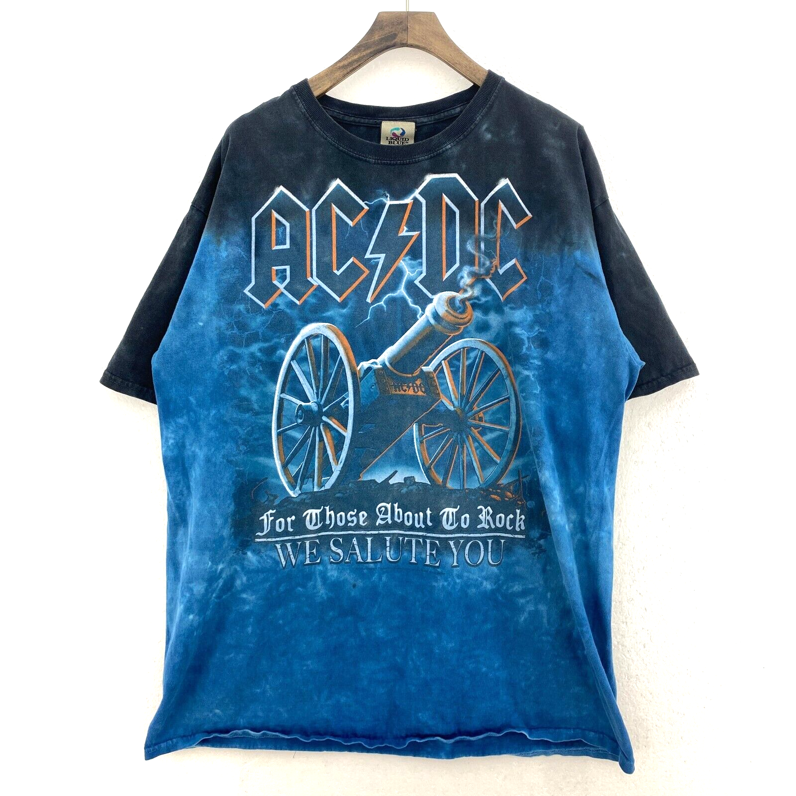Vintage ACDC Liquid Blue We Salute You e T-shirt Size XL Blue