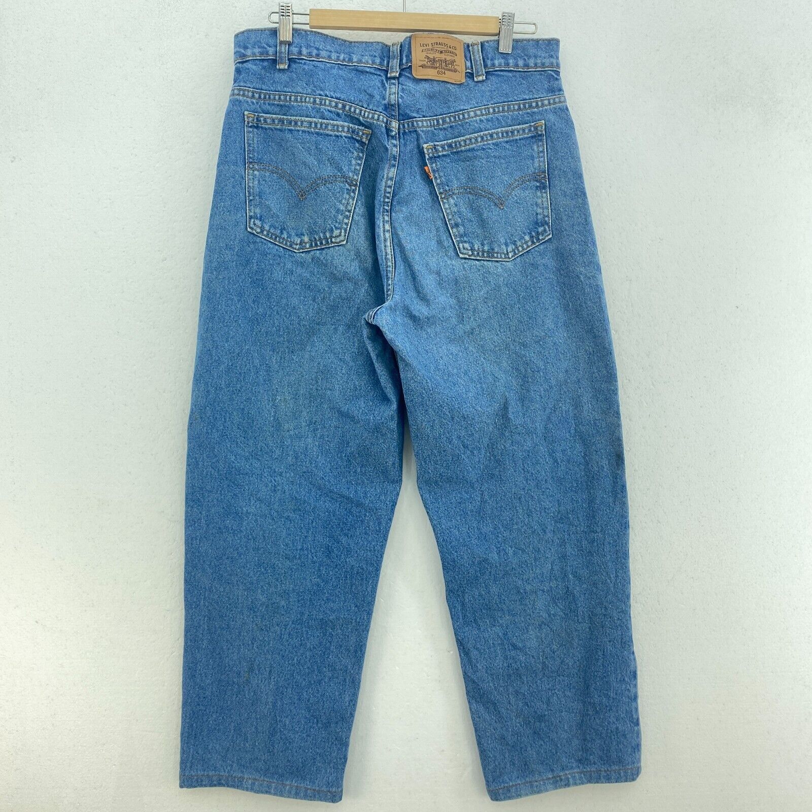 Levi Strauss 634 Orange Tab Medium Wash Jeans Size 34 x 26