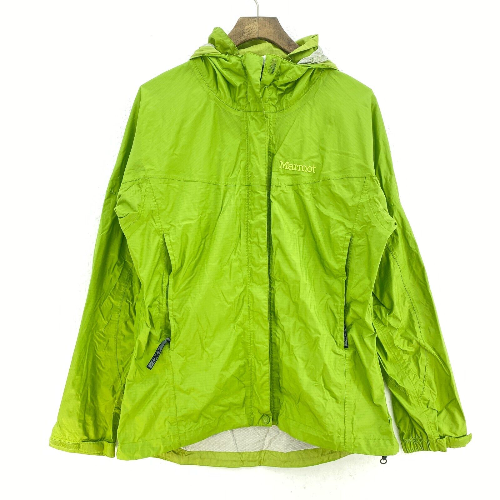 Marmot Hooded Lightweight Waterproof Rain Jacket Size M Green Women's