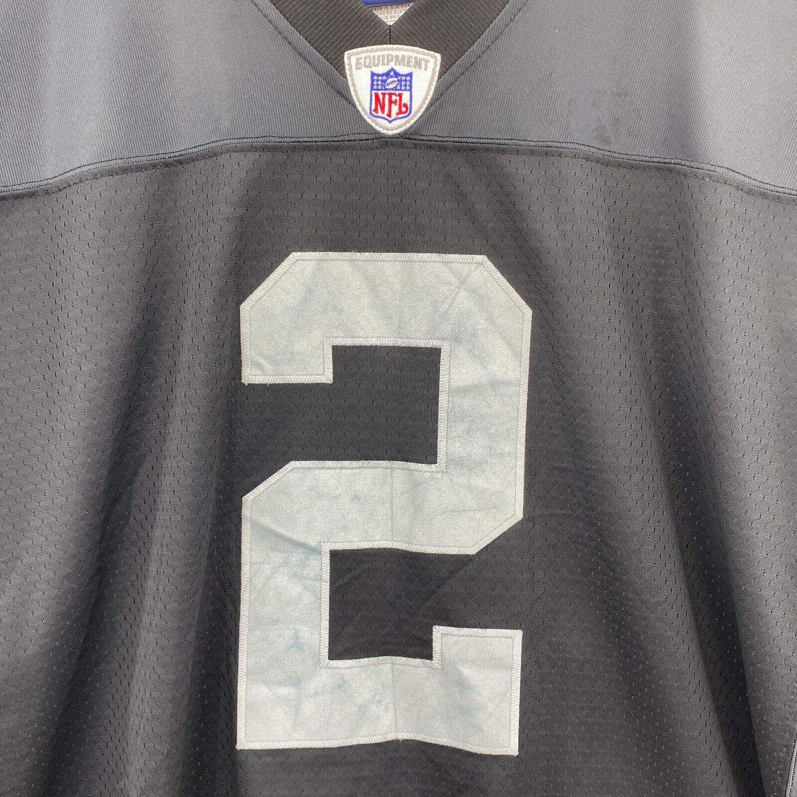 #2 JaMarcus Russell Football Reebok Black V-neck Jersey Size L