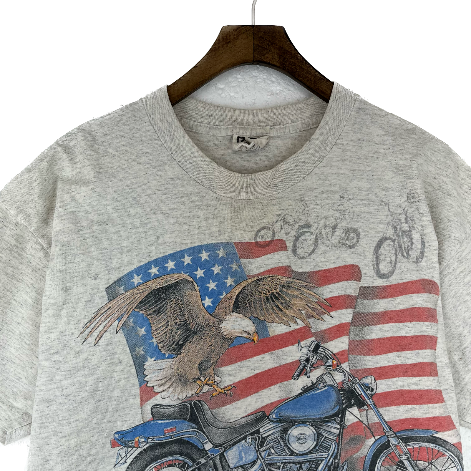 Vintage Ride To Live To Ride Biker Motorcycle Gray T-shirt S Single Stitch