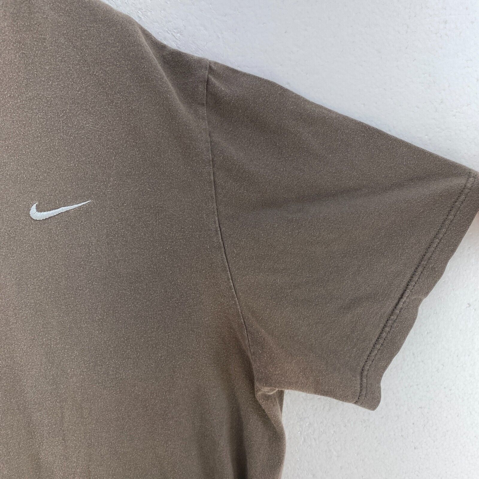 Nike Swoosh Logo Embroidered T-shirt Size XXL Earthtone Green