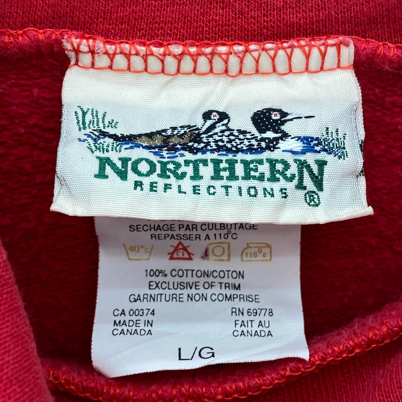 Northern Reflections Christmas Snow Turtle Neck Red Pullover Sweatshirt Size L