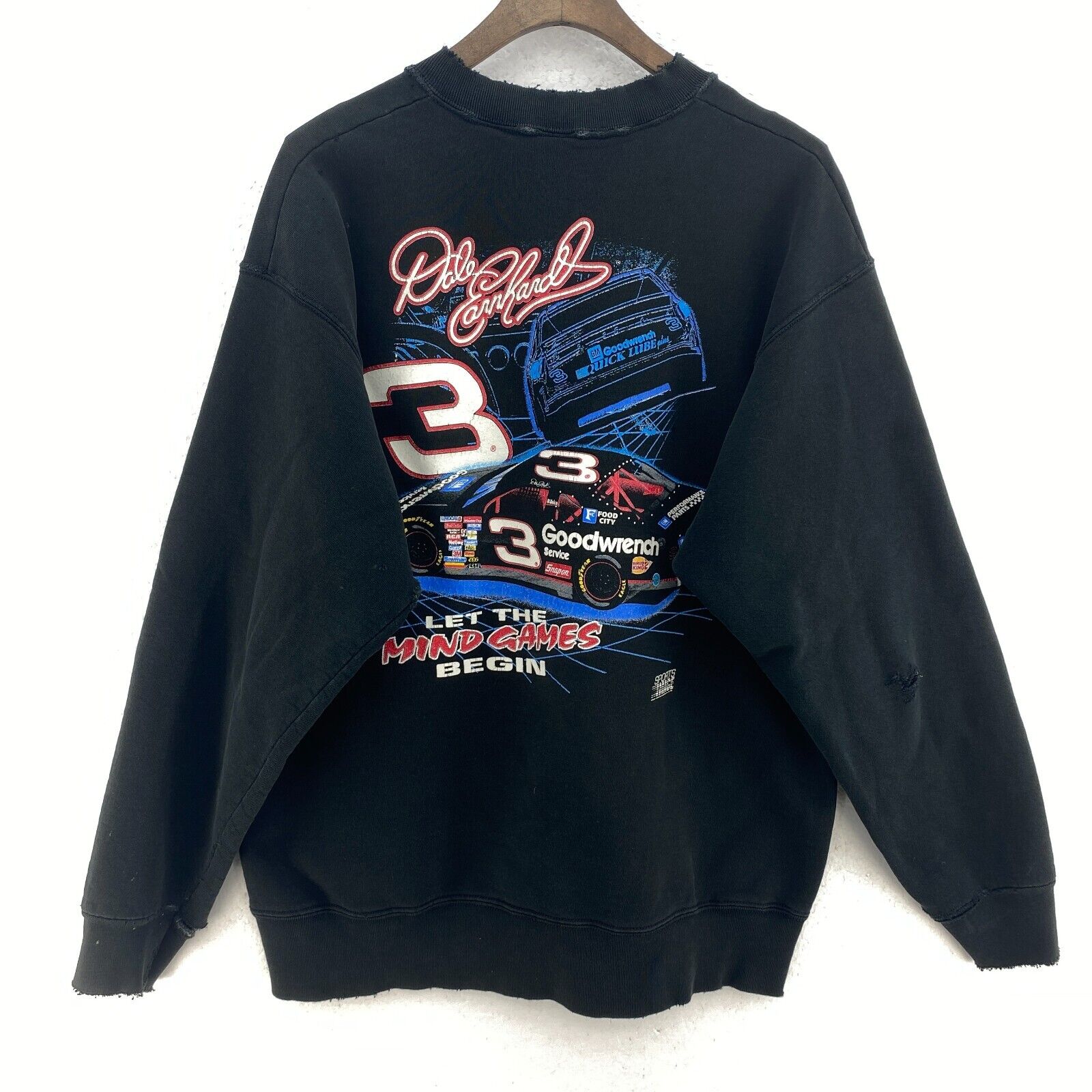 3 Dale Earnhardt Nascar Let The Mind Games Begin Black Sweatshirt Size L