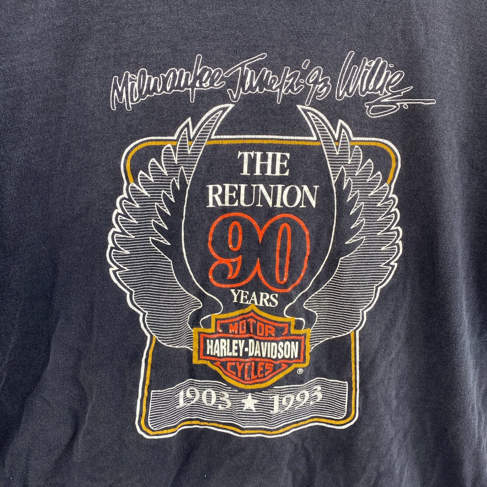 Harley Davidson Motorcycles The Reunion Black Biker T-shirt Size L