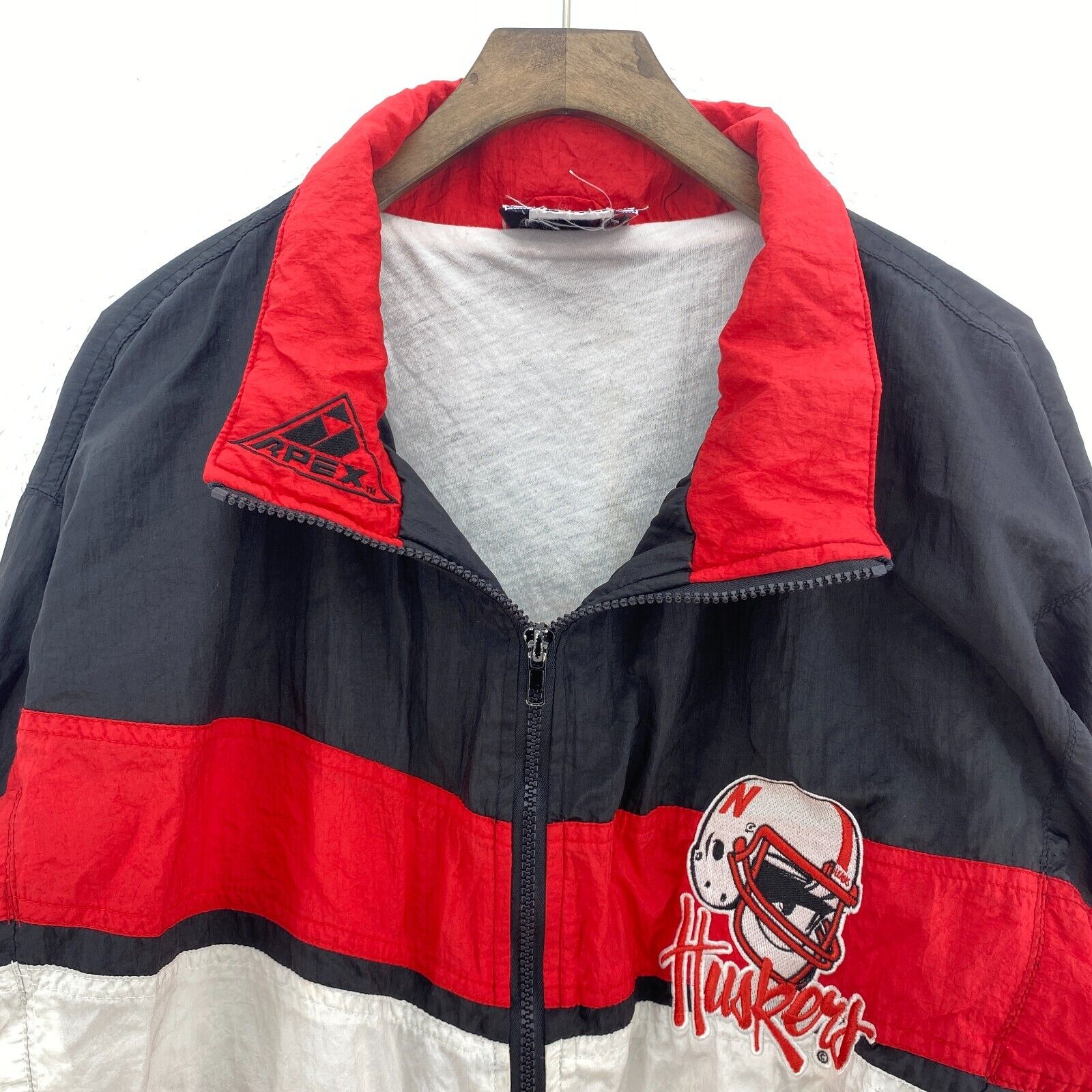 Apex One Nebraska Cornhuskers NCAA Football Full Zip Black Jacket Size 2XL