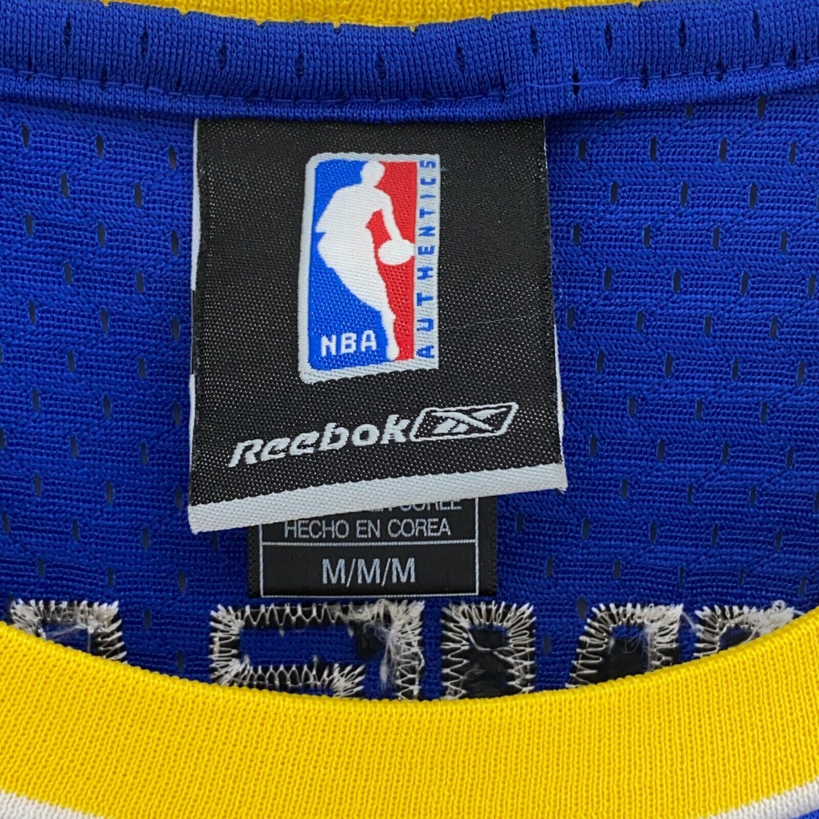 Reebok Indiana Pacers Jermaine O'Neil NBA Jersey Size M Blue Yellow #7 NBA