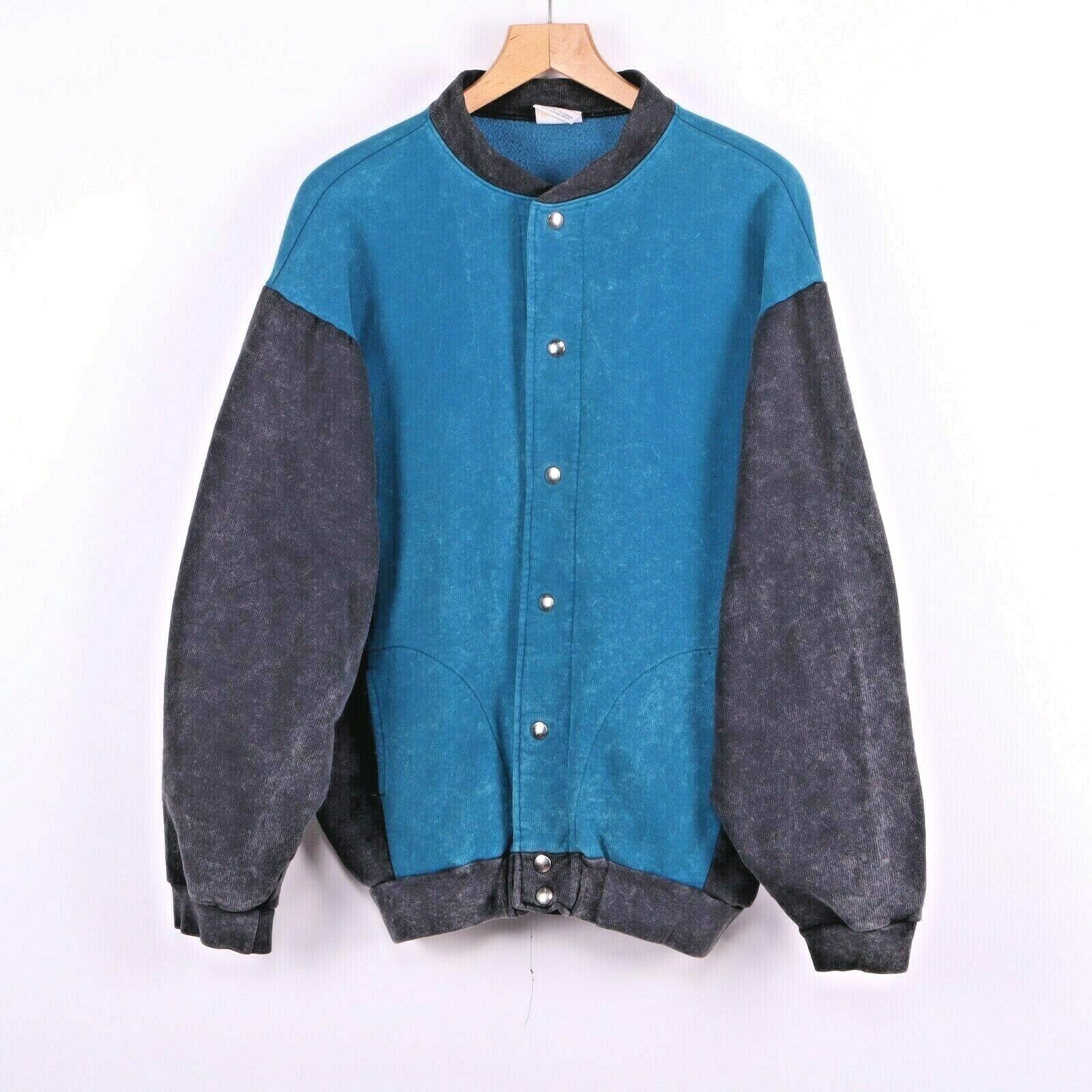 Harlequin Cotton Varsity Jacket Blue Size XL Wolf Dogs Fleece Lined