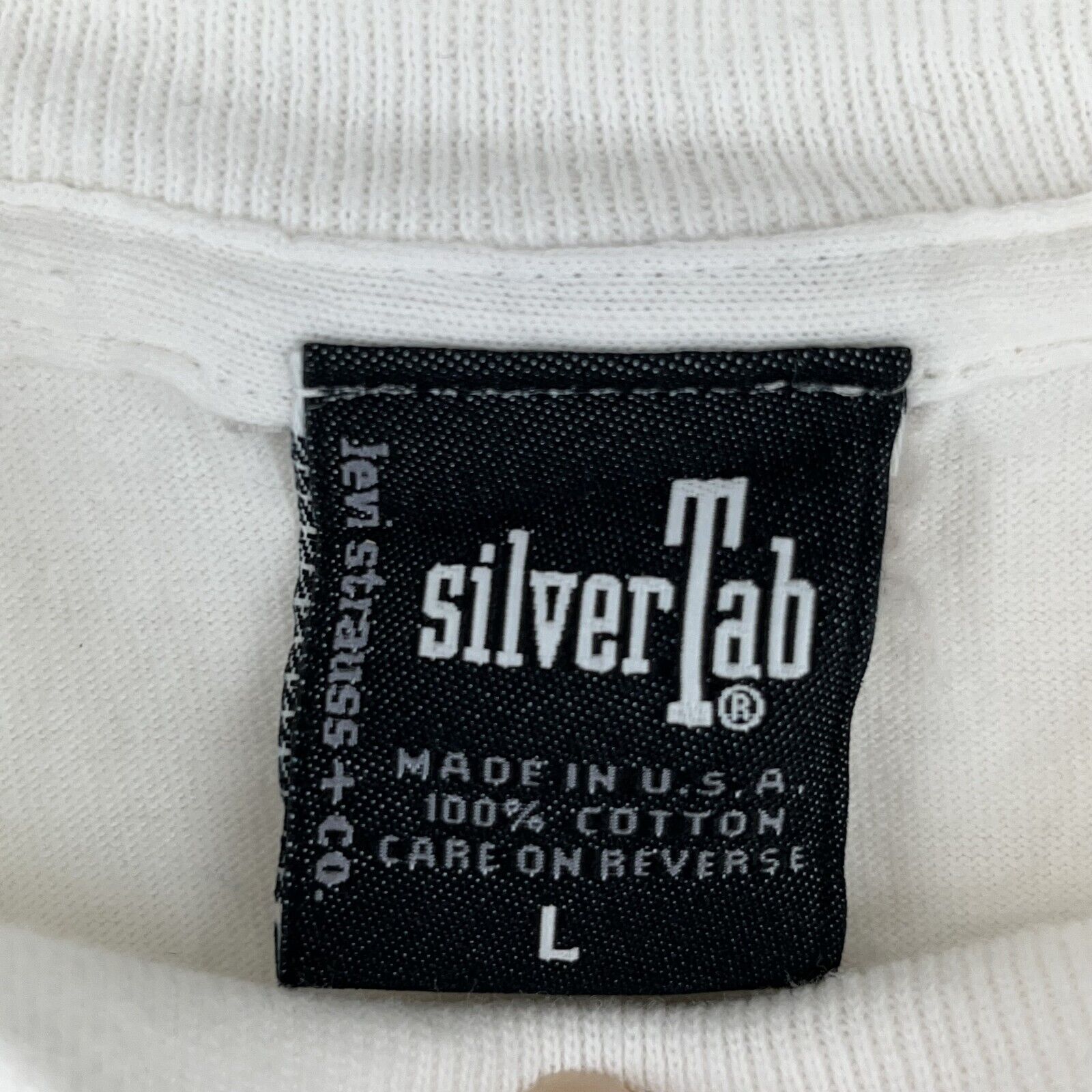 Levi Strauss Silver Tab Peace World Logo White T-shirt Size L