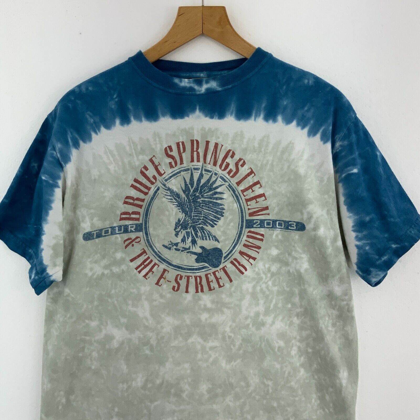 2003 Bruce Springsteen The E Street Band Tie Dye Blue T-shirt Size M