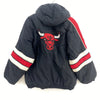 Starter Chicago Bulls Logo Embroidered Insulated Hooded Jacket Size L Black NBA