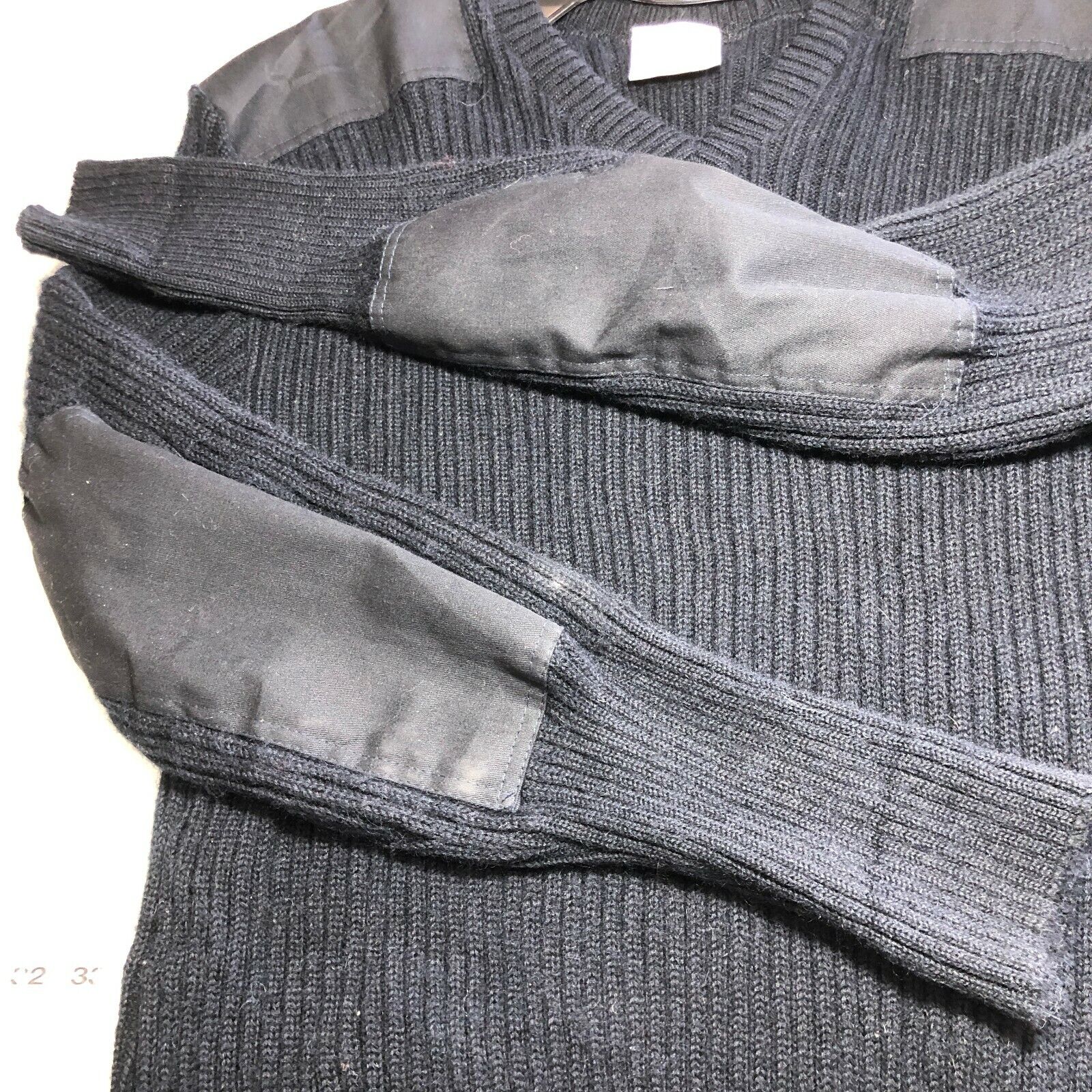 Jack Young 100% Wool Ribbed Sweater Slim Fit Size XXL Black