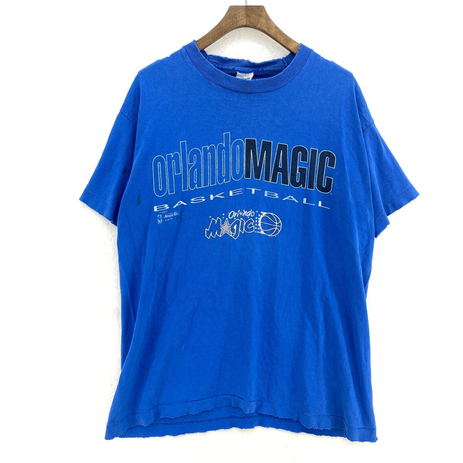 Orlando Magic Basketball NBA Blue T-shirt Size L Single Stitch